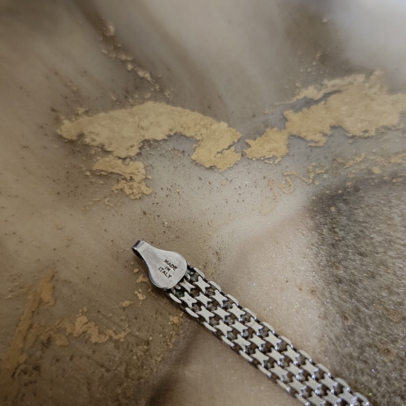 Vintage Italian Sterling Silver Mesh Brick Link Bracelet - Picture 6 of 6